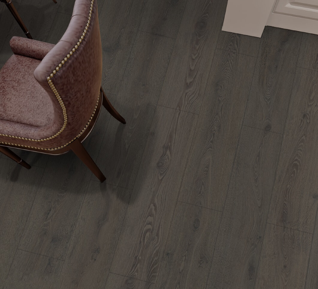 Timbercraft dark brown spc floor, top angled view